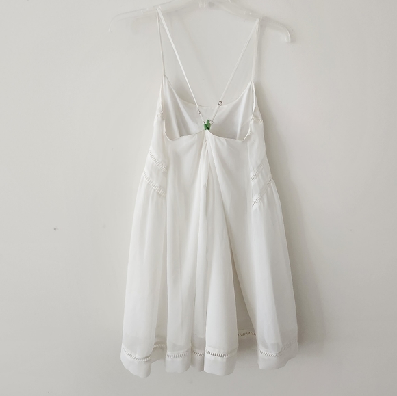 Lovers + Friends Sammi Beaded Embellished Babydoll Mini Dress Ivory White Small - Picture 6 of 9